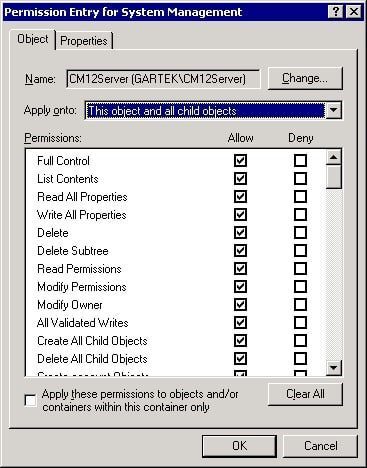 How to Set AD Security Rights for the System Management Container-Apply onto How to Set AD Security Rights for the System Management Container-Apply onto