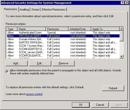How to Set AD Security Rights for the System Management Container-Select Computer Account How to Set AD Security Rights for the System Management Container-Select Computer Account
