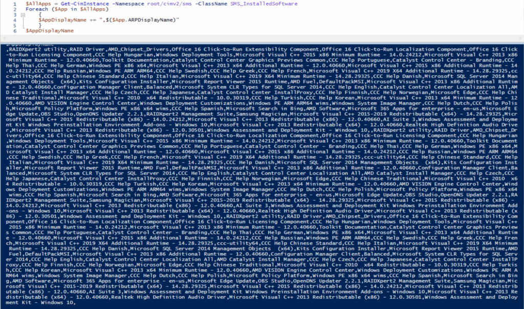 PowerShell Code Output