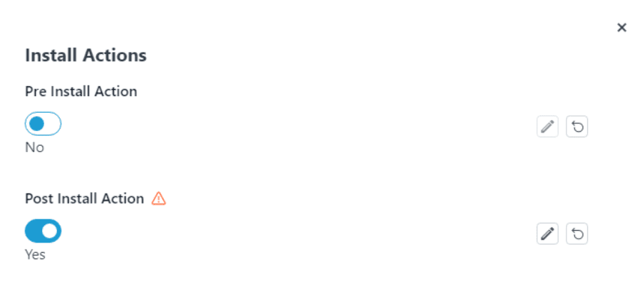 Pre- and Post-Install Actions - Install Actions