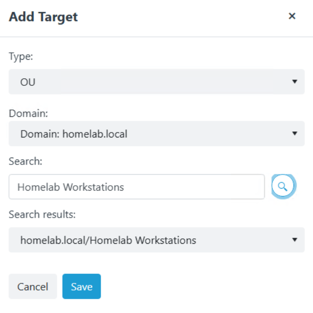 Privileged Access - Adding Target