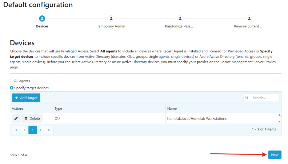 Privileged Access -  Device Targets
