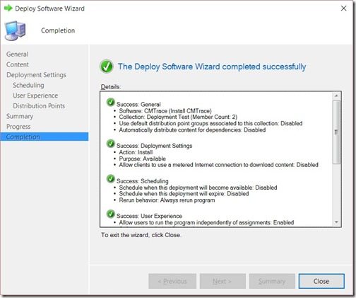 Configuration Manager Deployment Test 2-Deploy Software Wizard-Completion Configuration Manager Deployment Test 2-Deploy Software Wizard-Completion