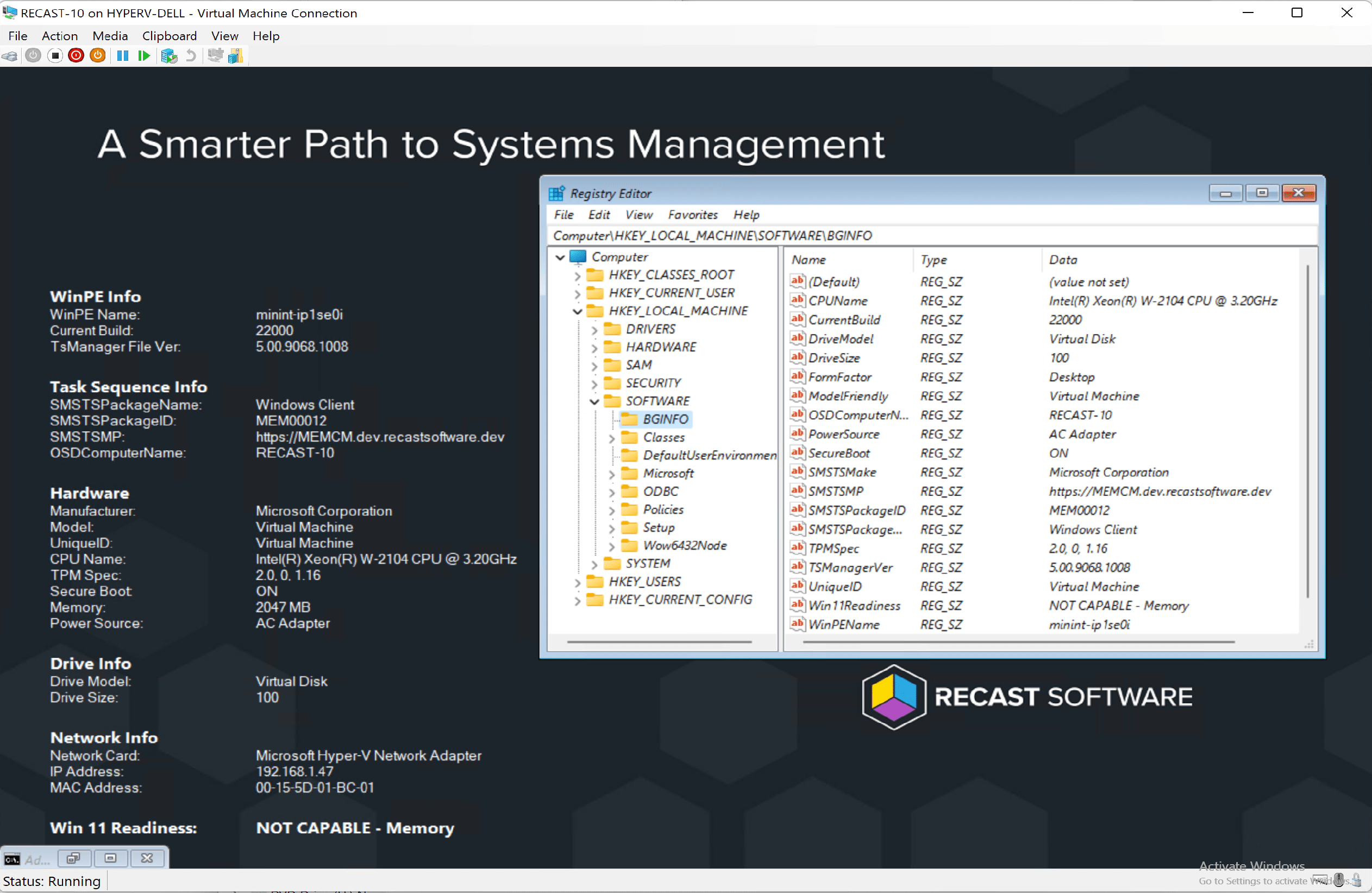 BGInfo Registry