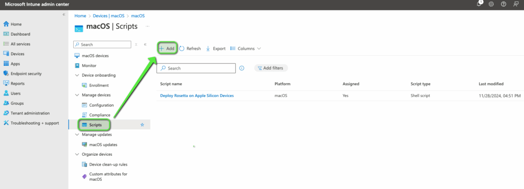 Intune - Add Script