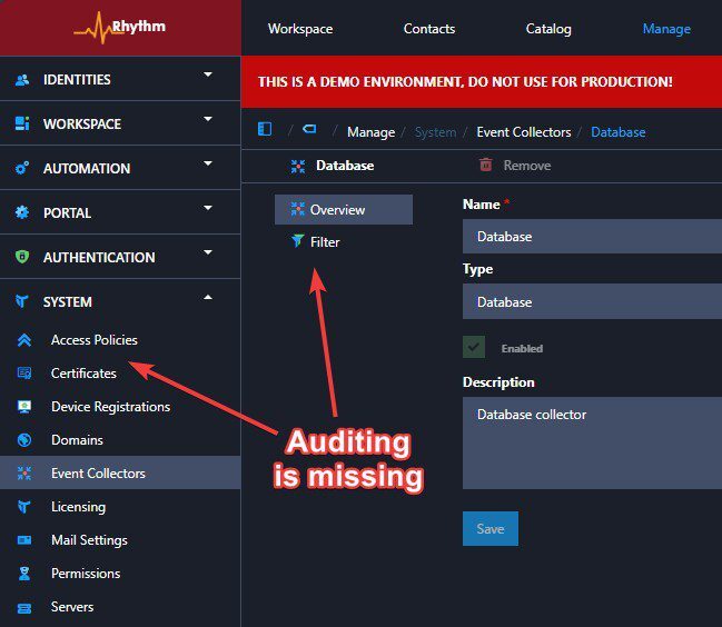 Auditing missing