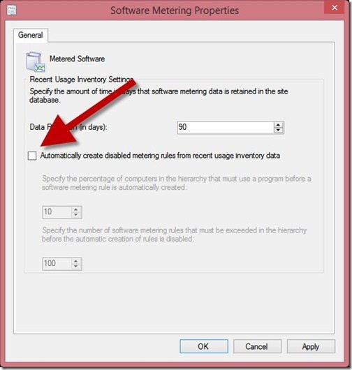 SWM Rules - Uncheck Software Metering Rules - Uncheck