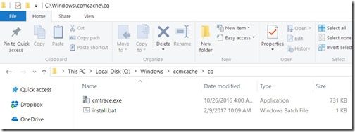 Configuration Manager Deployment Test 2-Cache Folder Cache Folder