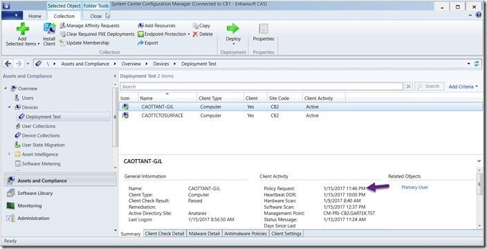 ConfigMgr Inventory Cycle Test Procedures-Locate Test Client