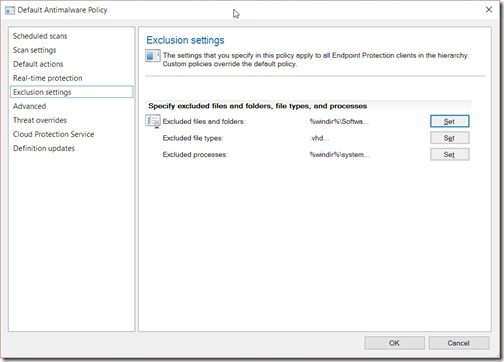 Reducing the Effects of Endpoint Protection on Hyper-V Server Performance-Exclusion Settings Reducing the Effects of Endpoint Protection on Hyper-V Server Performance-Exclusion Settings