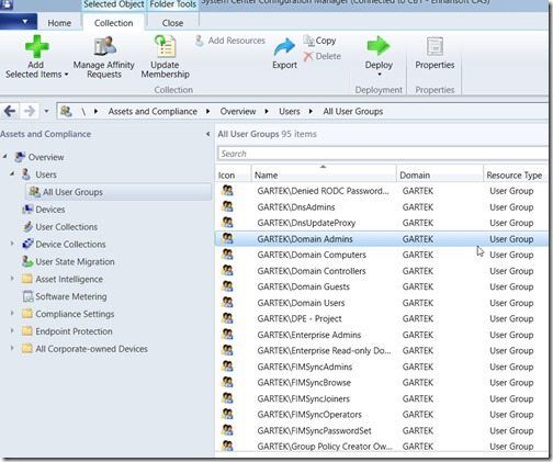 Determine Who Is within the Domain Admins Group Using ConfigMgr-All User Groups