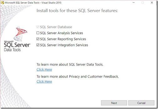 How Do You Install SQL Server Data Tools - Next Button