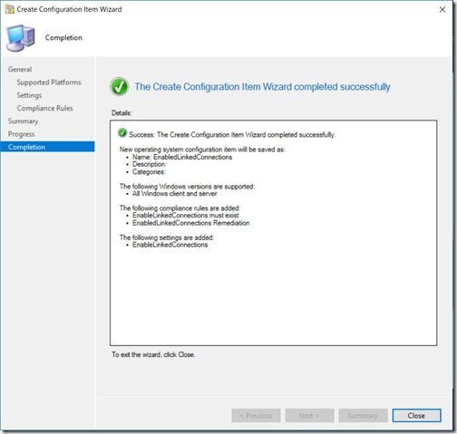 Configuration Item - Completion