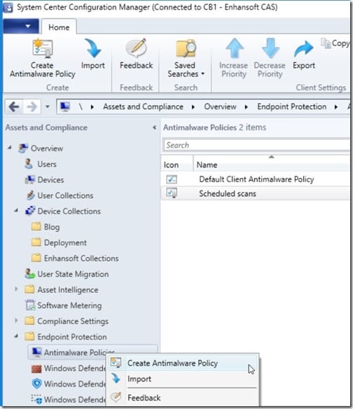 Anti-Malware Policy for Endpoint Protection - Create Antimalware Policy Anti-Malware Policy for Endpoint Protection - Create Antimalware Policy