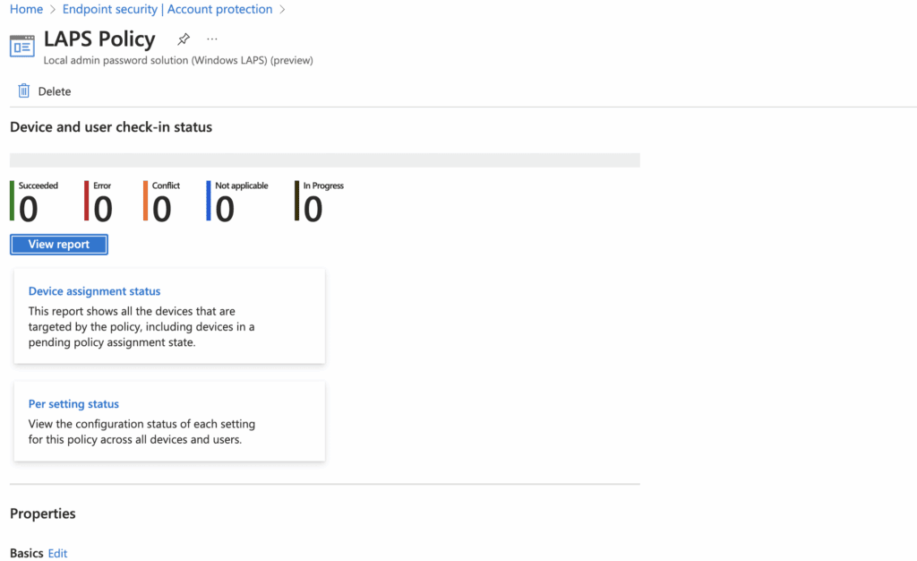 Windows LAPS in Entra ID - device and user check in status