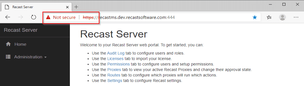 HTTPS Not secure Warning