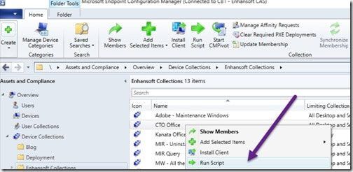 ConfigMgr Run Scripts - Run Script ConfigMgr Run Scripts - Run Script