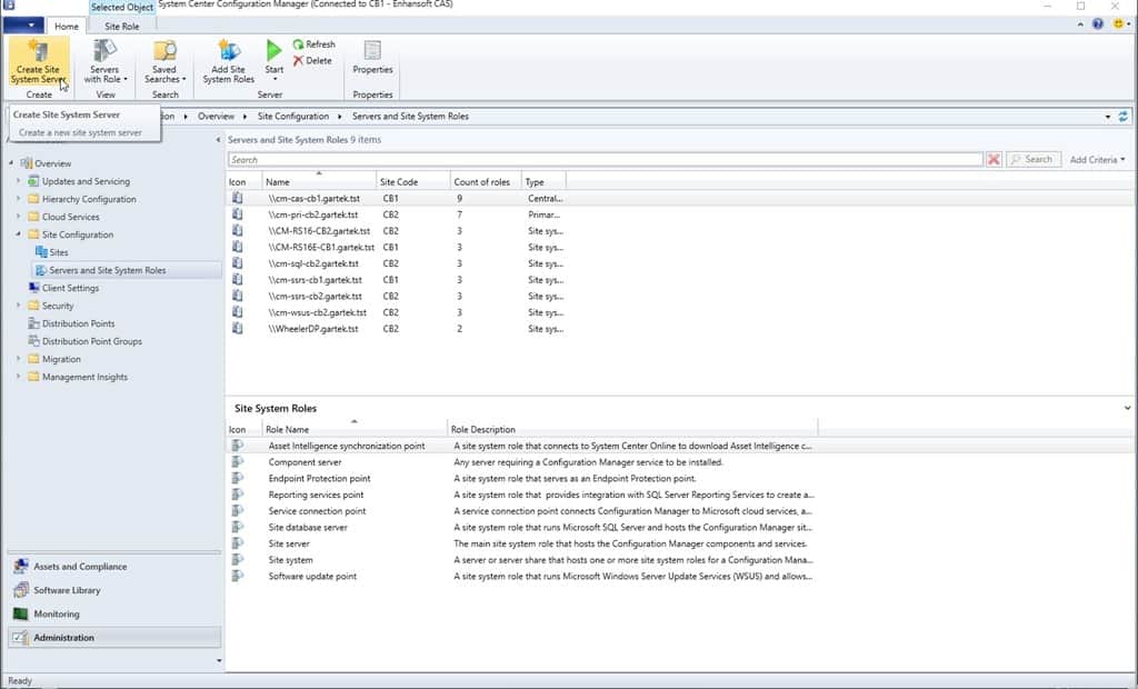 Data Warehouse - Create Site System Server Data Warehouse - Create Site System Server