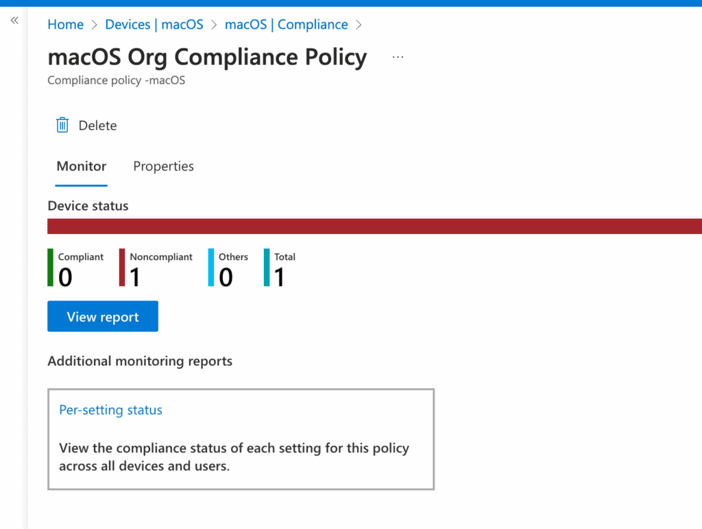 Device compliance report