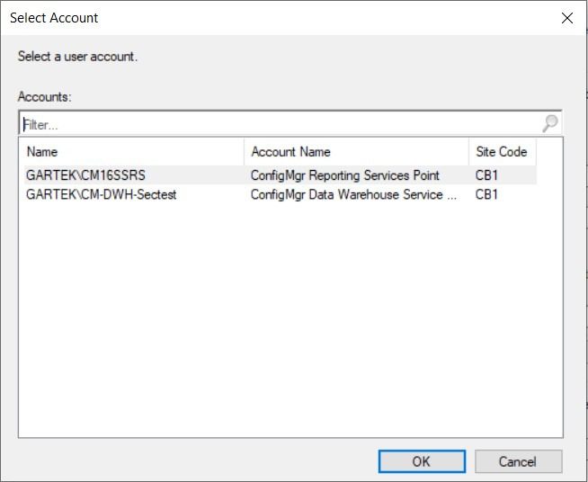 Power BI Report Server as a ConfigMgr Reporting Services Point - Select Account Power BI Report Server as a ConfigMgr Reporting Services Point - Select Account