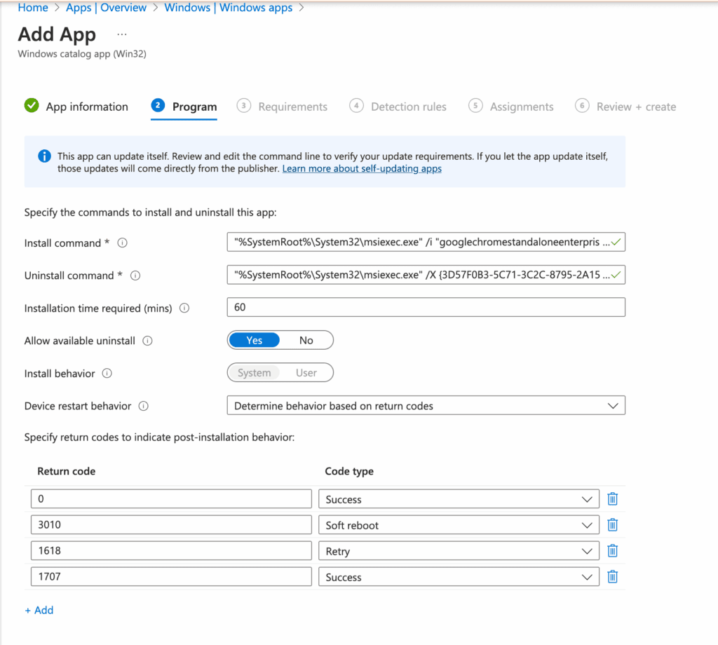 Intune Enterprise App Management  - Program