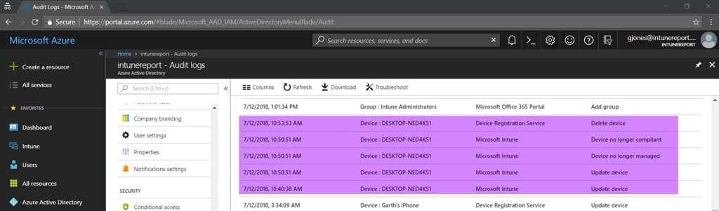 Remove Intune - Audit Logs Remove Intune - Audit Logs