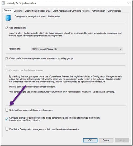 Run Scripts - Hierarchy Settings Properties Run Scripts - Hierarchy Settings Properties