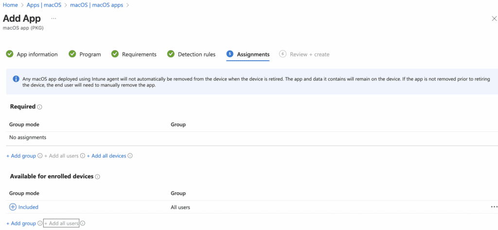 macOS Dock customization with Intune - Assignements