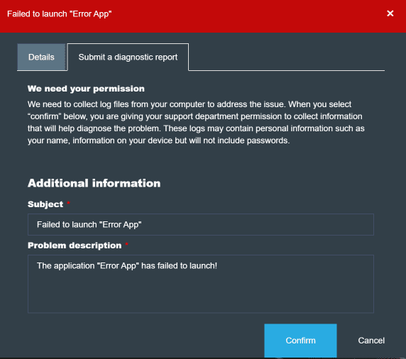 Submit a Diagnostic Report