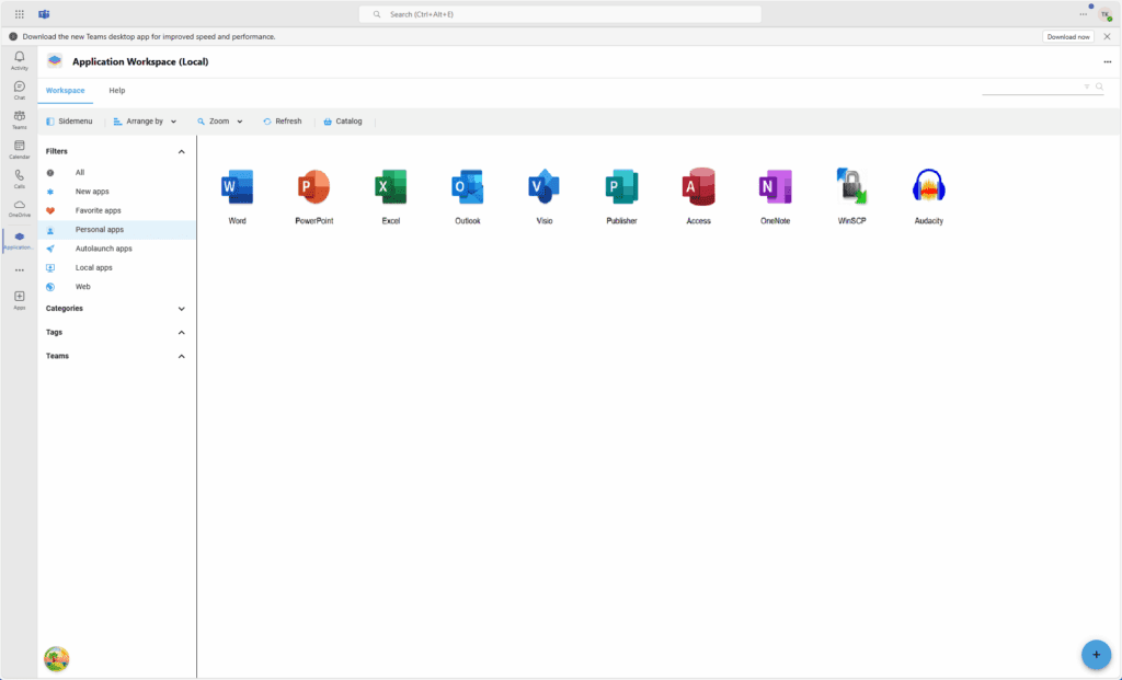 Application Workspace 4.3 - Teams Integration
