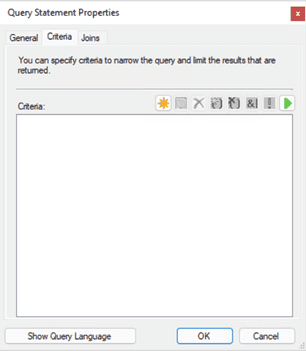 Query Statement Properties Window