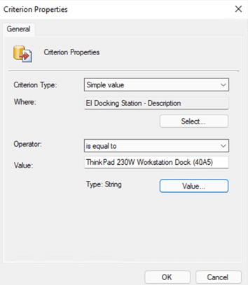 Endpoint Insights: Create a Collection of Computers with a Specific Docking Station