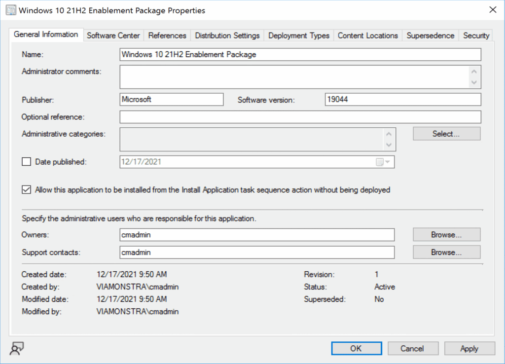 General Information Tab