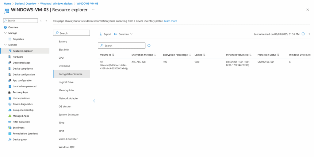 Device Hardware Inventory - Encryption Volume