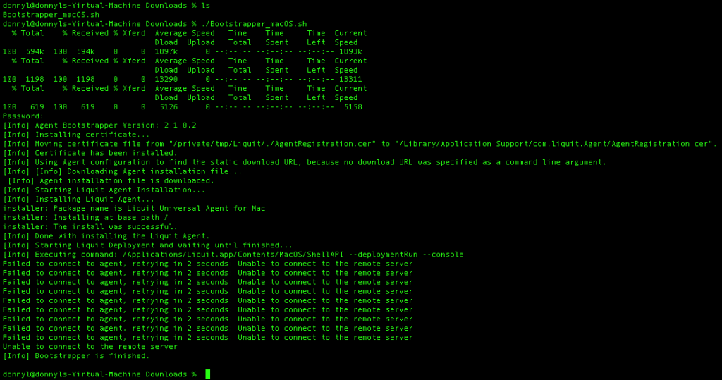 Workaround for Installing Application Workspace Universal Agent on macOS - bootstrapper
