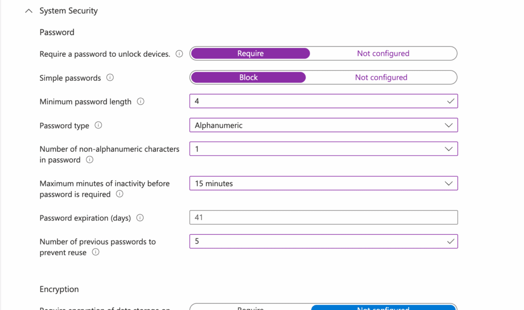 Device Compliance Policy for macOS - system security