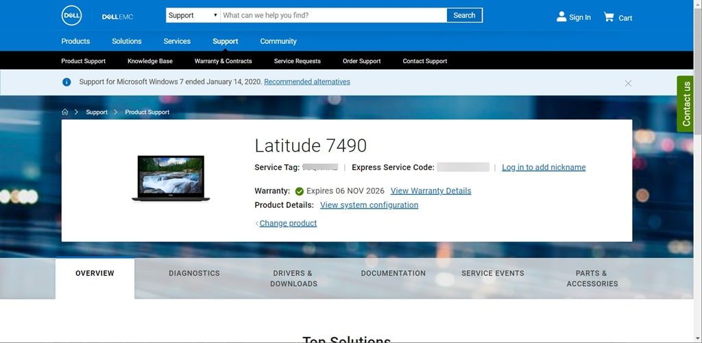 Dell Warranty Status - Warranty Check Page