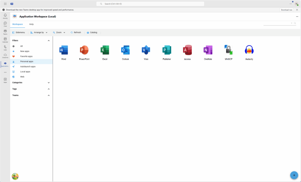 Application Workspace 4.3 - Teams Integration