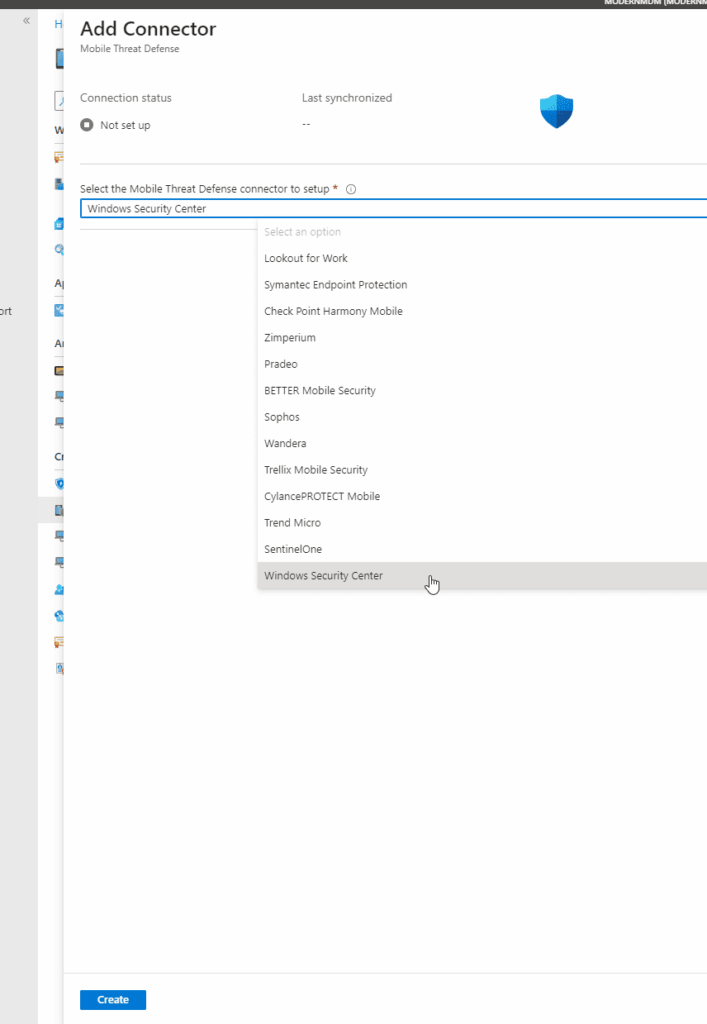 Select Windows Security Center