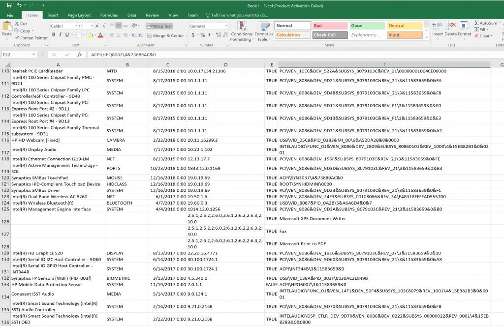 Copy/paste into Excel