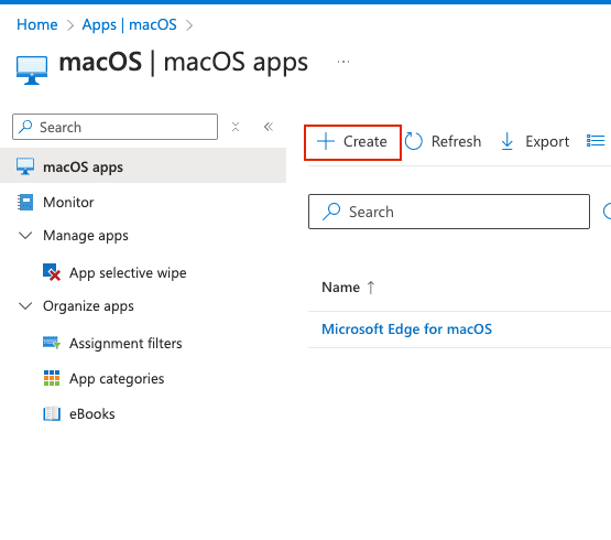 Deploy Microsoft 365 Apps to macOS Devices with Intune  - macOS - Create