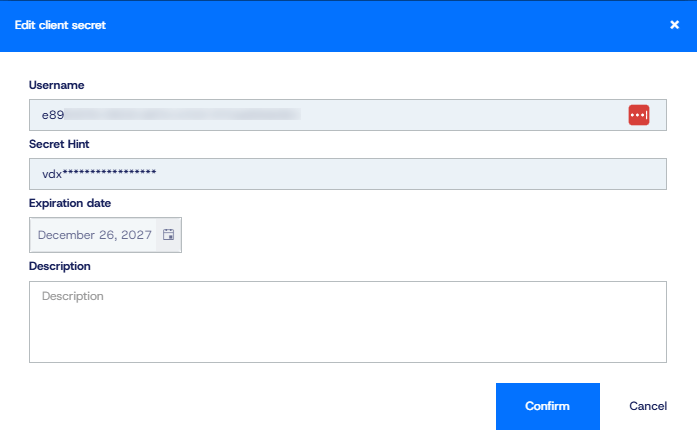 Screenshot showing the client username in the portal as part of demoing the Application Workspace PowerBI Reporting Template