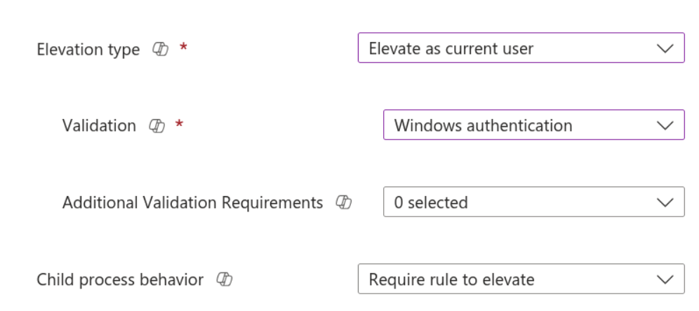 Endpoint Privilege Management - Elevation settings