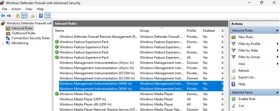 Remote WMI for Entra Devices - Inbound Firewall Rules