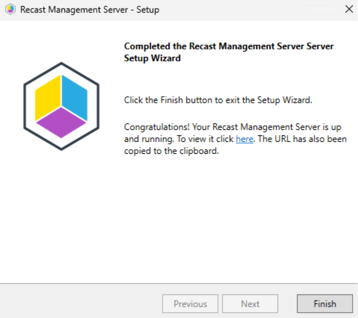 Updating Recast Products - RMS Wizard Completion