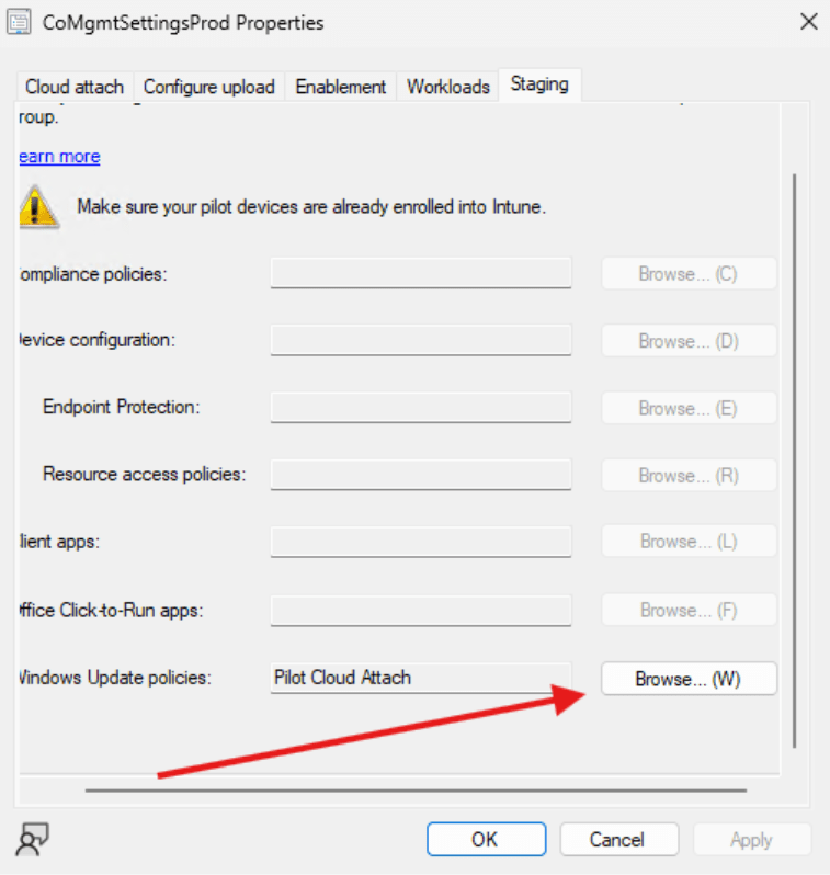 Cloud Attach - Staging Windows Update Policies