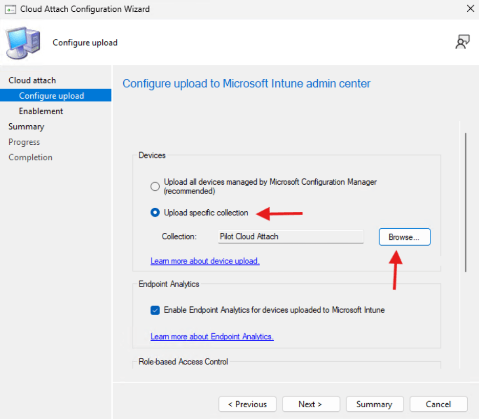 Cloud Attach - Configure Upload to Intune