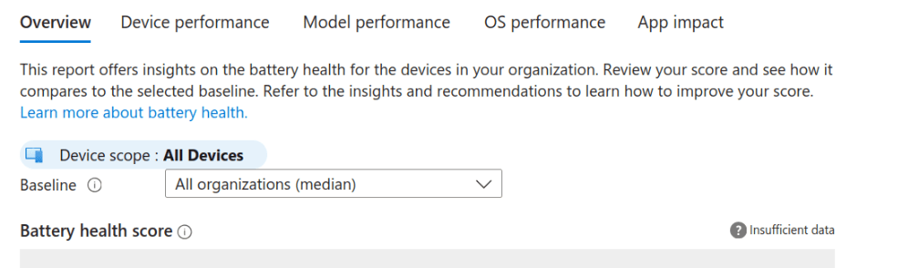 Intune Advanced Analytics - Battery Health 